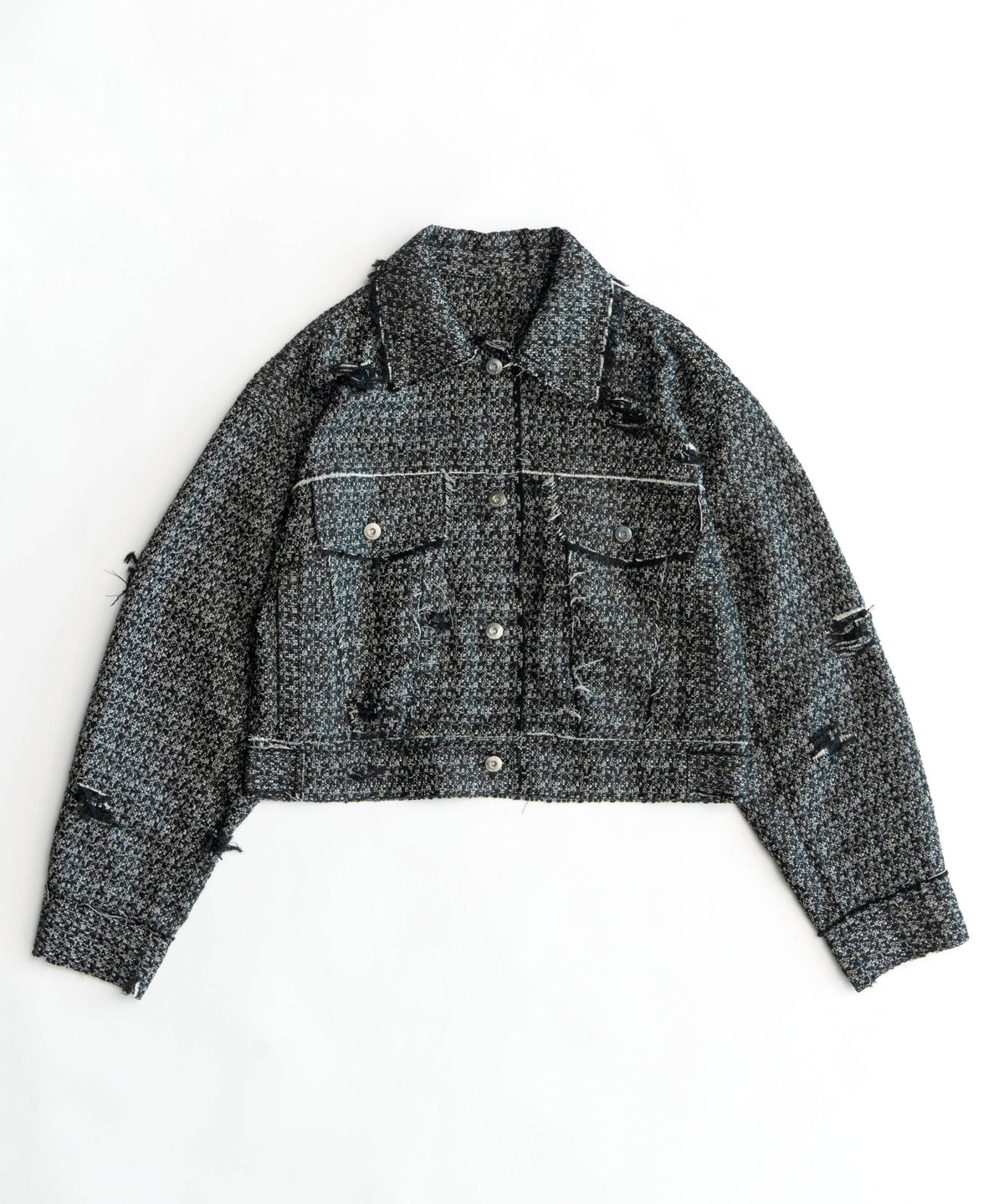 【24SPRING PRE-ORDER】Tweed Distressed Jacket