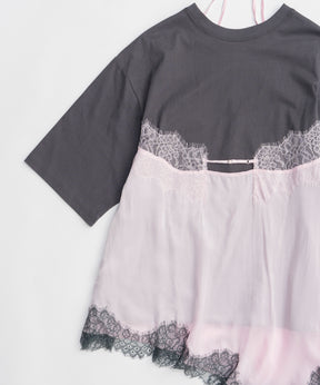 【26SPRING PRE-ORDER】Lace Docking Layered TEE