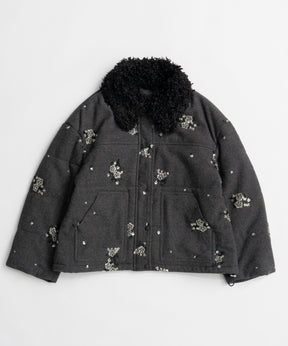 [26WINTER COLLECTION] 2WAY 领 Bijou 刺绣羽绒外套