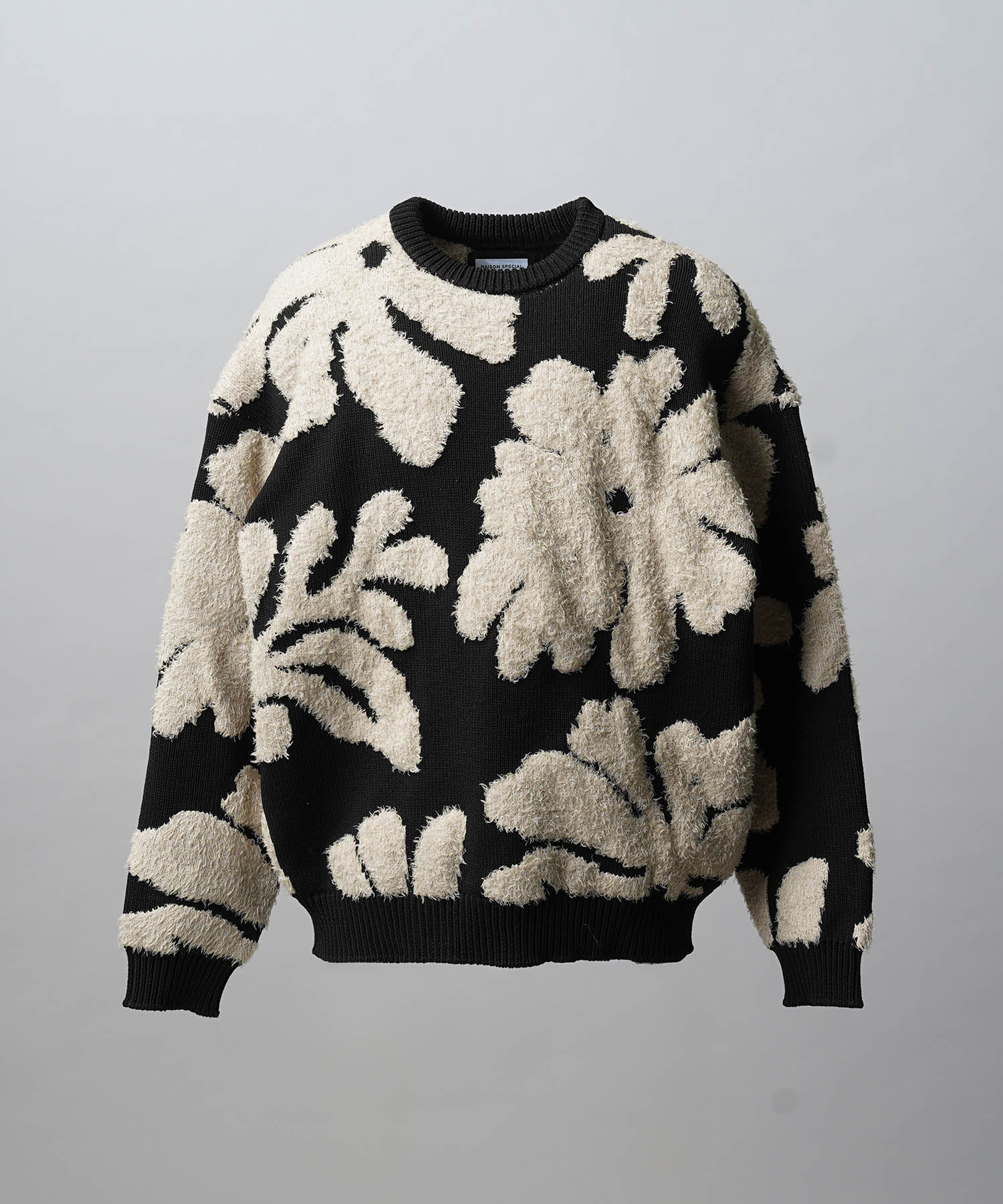 [25AW PRE-ORDER] Botanical Jacquard Prime-Over Crew Neck Knit Pullover