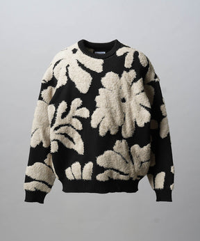 [25AW PRE-ORDER] Botanical Jacquard Prime-Over Crew Neck Knit Pullover