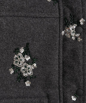 [26WINTER COLLECTION] 2WAY 领 Bijou 刺绣羽绒外套