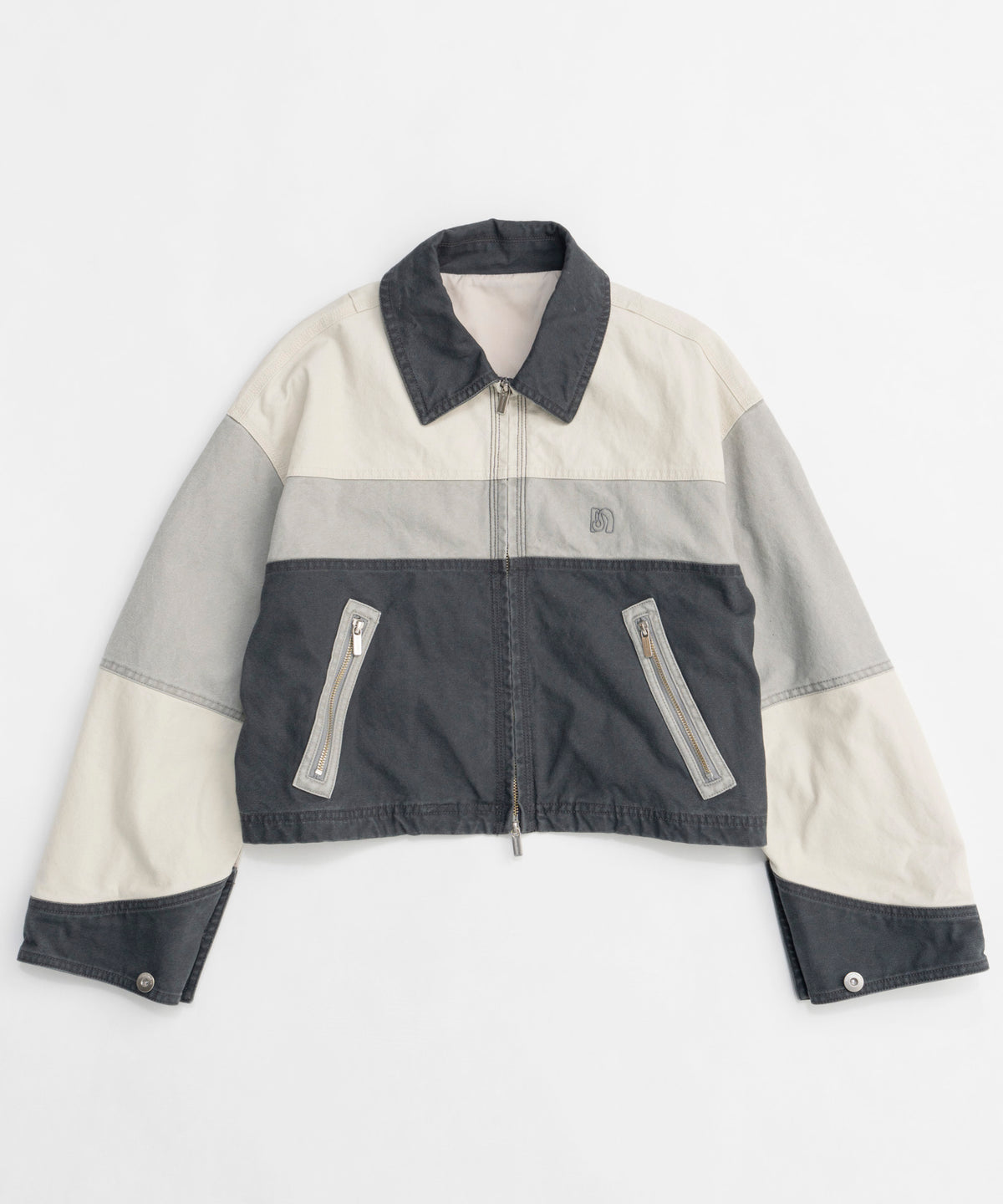 【25SPRING PRE-ORDER】Aging Processing Color Block Oxford Jacket