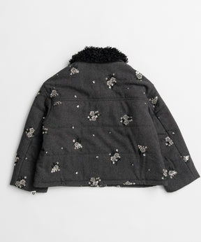 [26WINTER COLLECTION] 2WAY 领 Bijou 刺绣羽绒外套