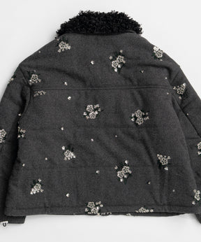 [26WINTER COLLECTION] 2WAY 领 Bijou 刺绣羽绒外套