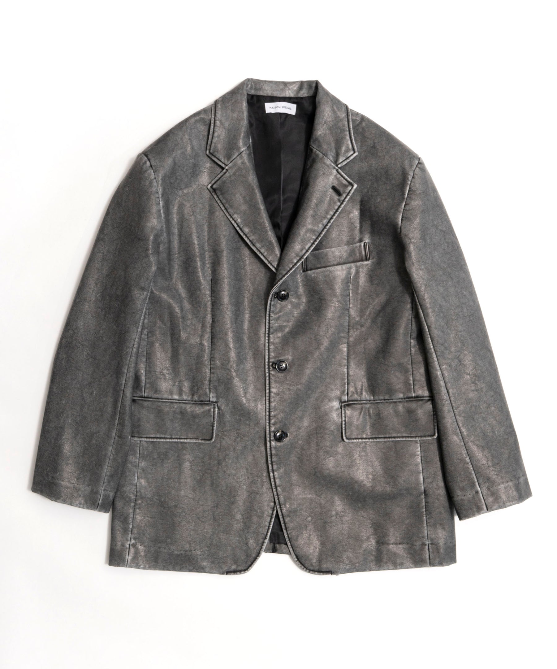 Washed leather Single Jacket