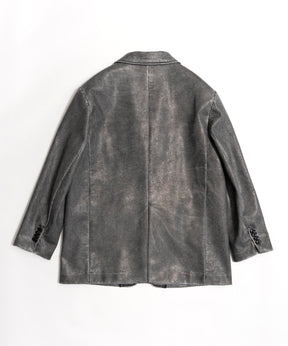 Washed leather Single Jacket