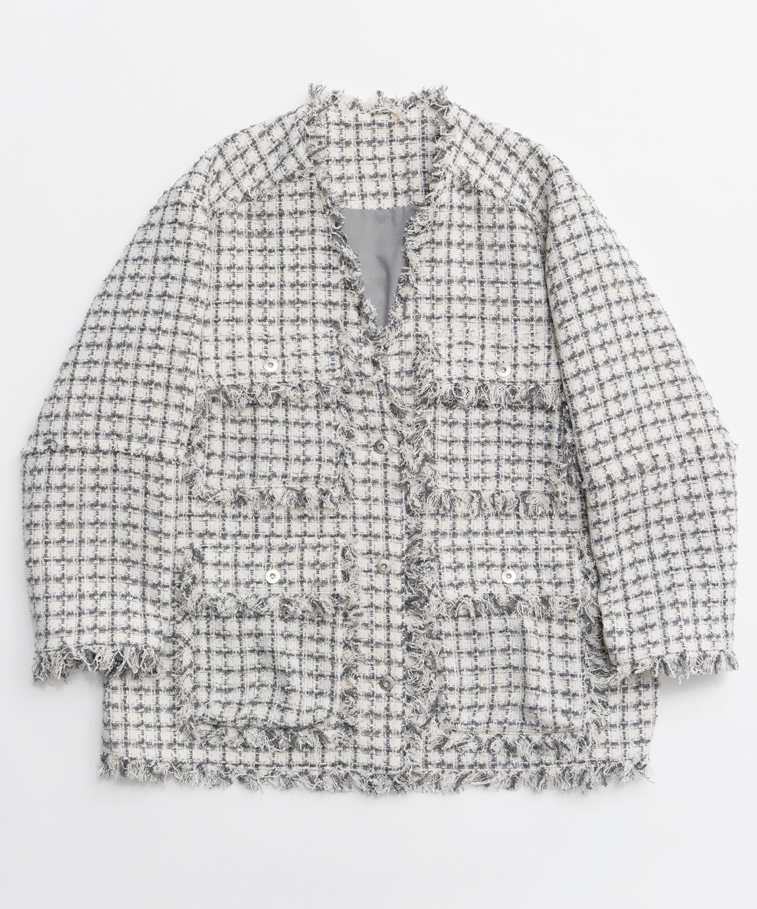 【26SPRING PRE-ORDER】Fringe Tweed Long Jacket