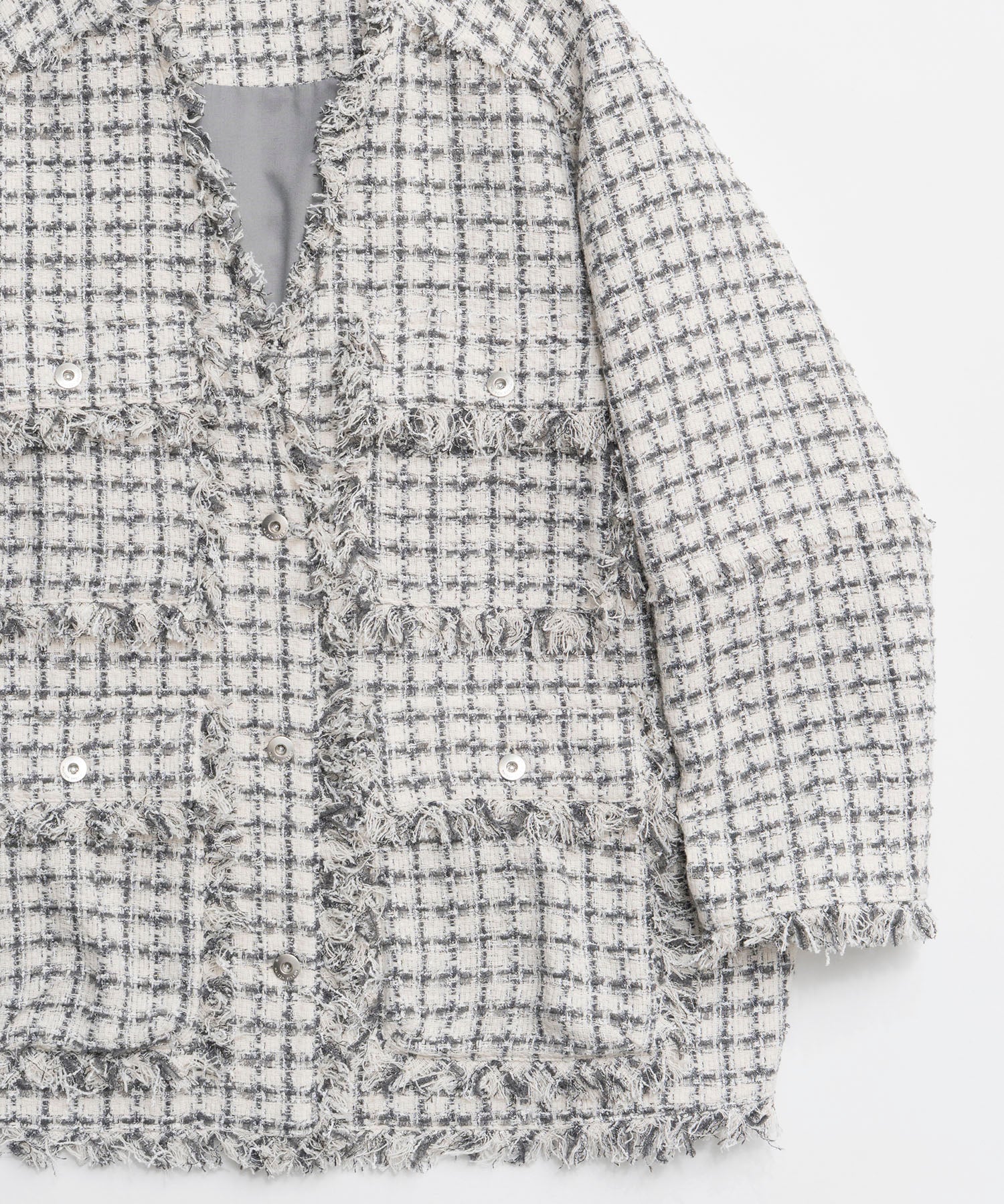 【26SPRING PRE-ORDER】Fringe Tweed Long Jacket