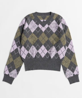 【26WINTER COLLECTION】Drop needle Argyle Knit