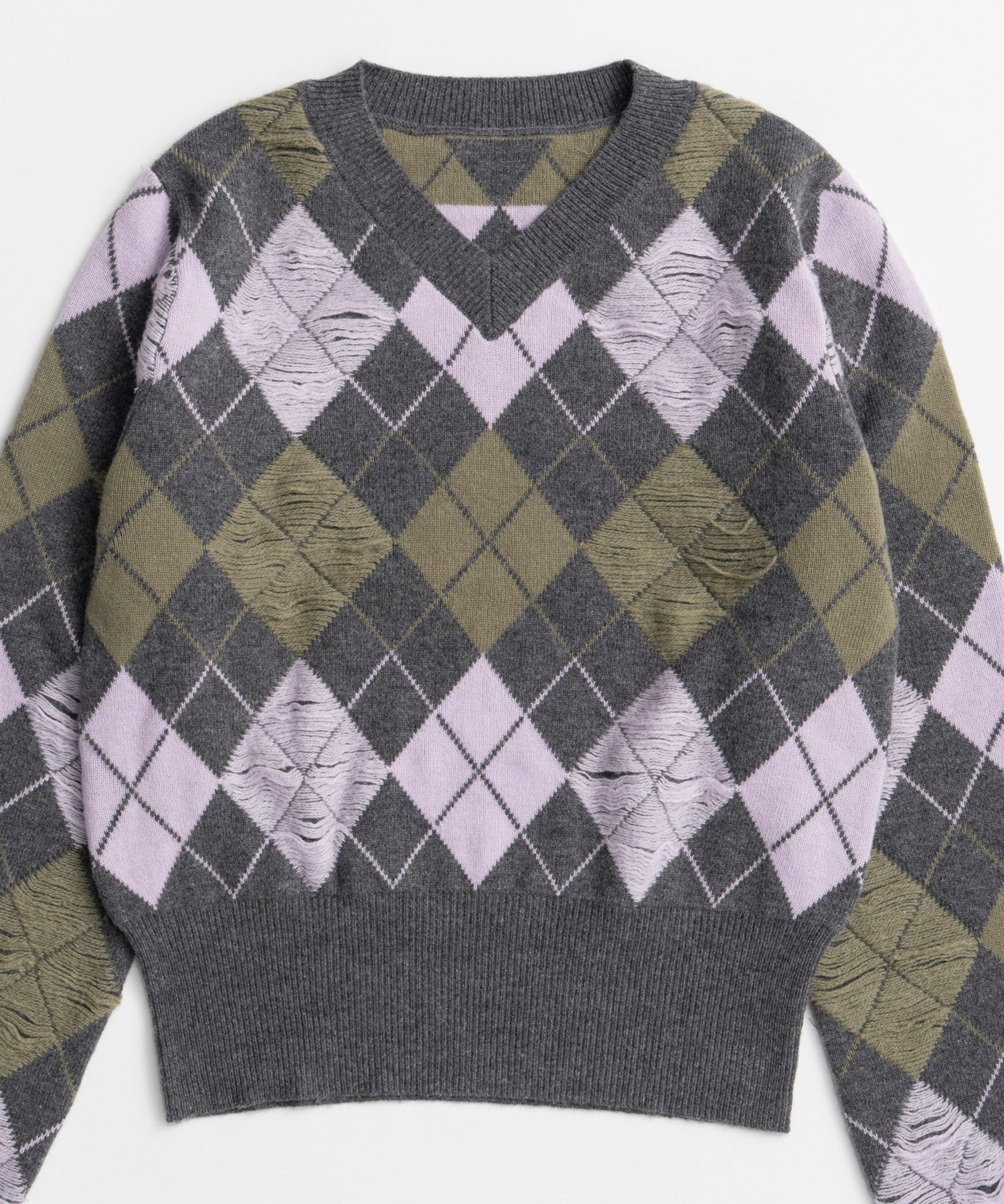 【26WINTER COLLECTION】Drop needle Argyle Knit