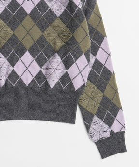 【26WINTER COLLECTION】Drop needle Argyle Knit