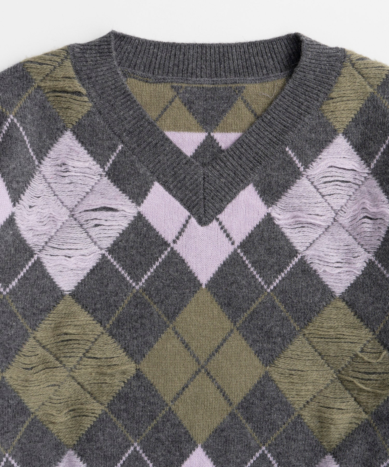 【26WINTER COLLECTION】Drop needle Argyle Knit