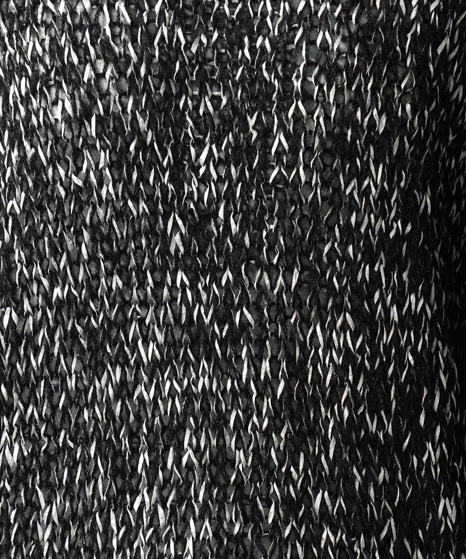 Tape Yarn Mix Hand Knitting Prime-Over Crew Neck Knit Pullover