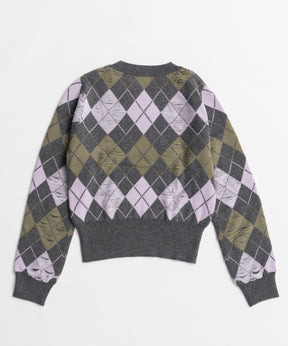 【26WINTER COLLECTION】Drop needle Argyle Knit