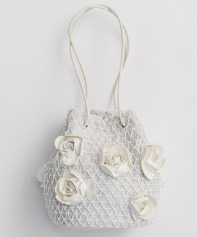 Rose Motif Drawstring Bag