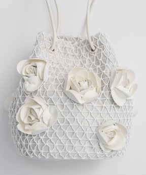 Rose Motif Drawstring Bag