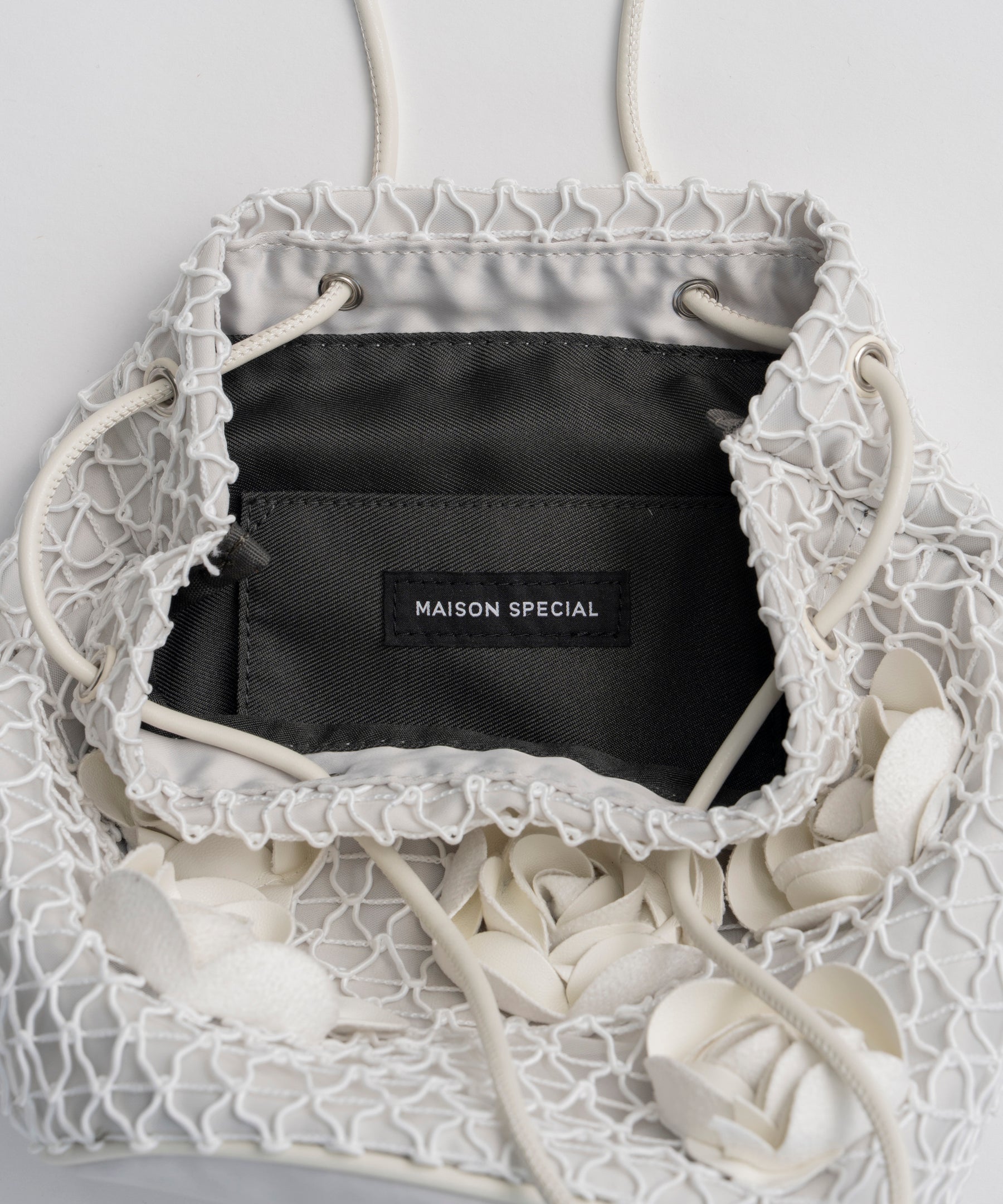 Rose Motif Drawstring Bag