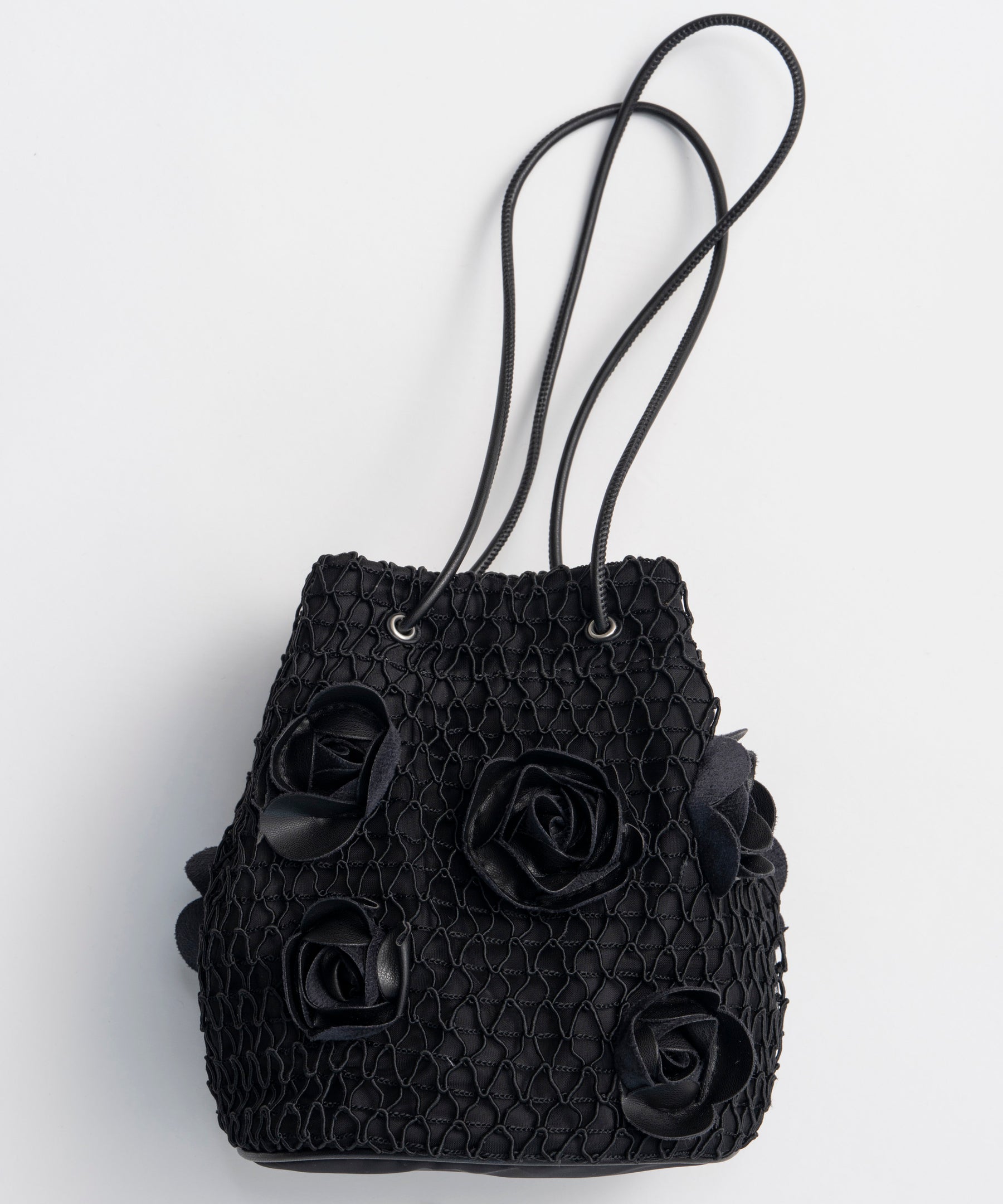 Rose Motif Drawstring Bag