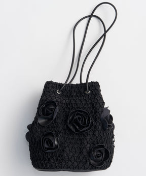 Rose Motif Drawstring Bag