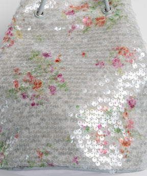 Flower Sequin Drawstring Bag