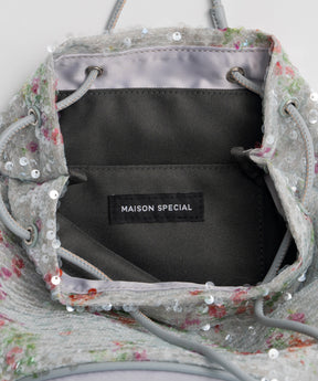 Flower Sequin Drawstring Bag
