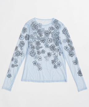 【26SPRING PRE-ORDER】Flower Embroidery Sheer Tops