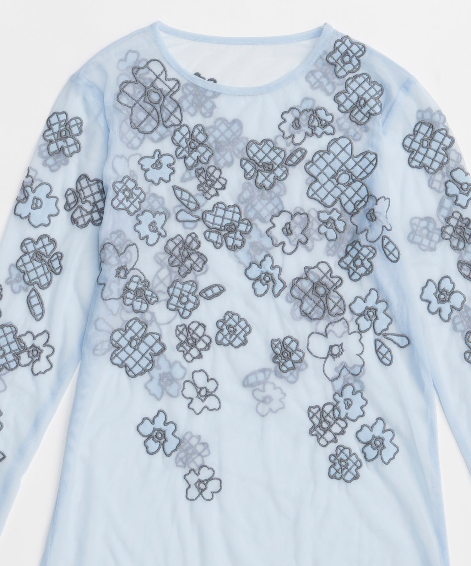 【26SPRING PRE-ORDER】Flower Embroidery Sheer Tops