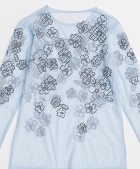 【26SPRING PRE-ORDER】Flower Embroidery Sheer Tops