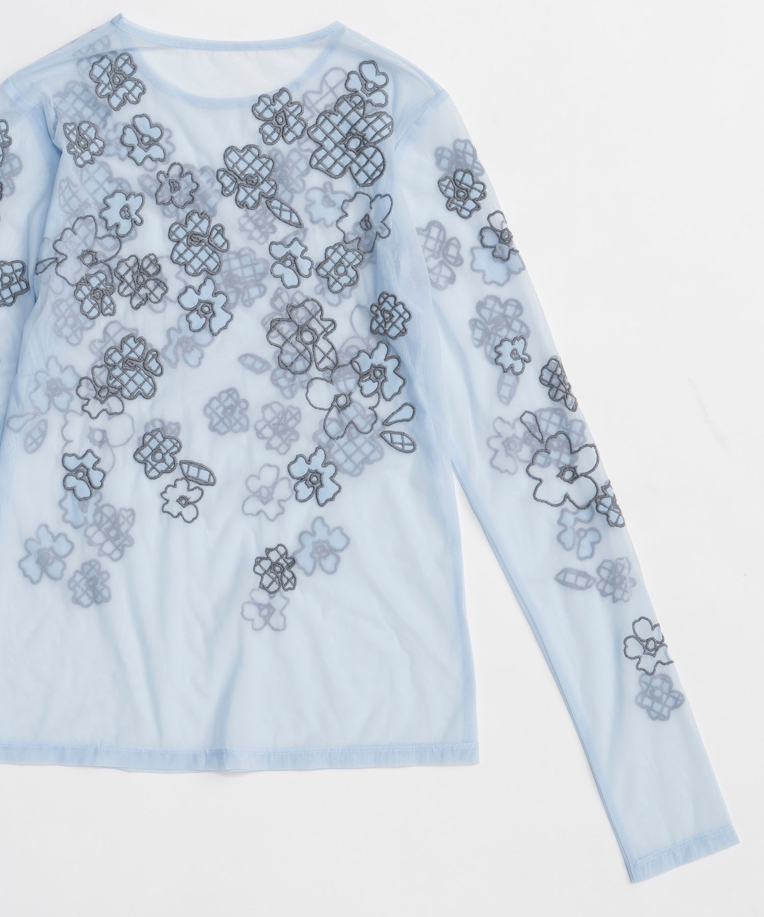 【26SPRING PRE-ORDER】Flower Embroidery Sheer Tops