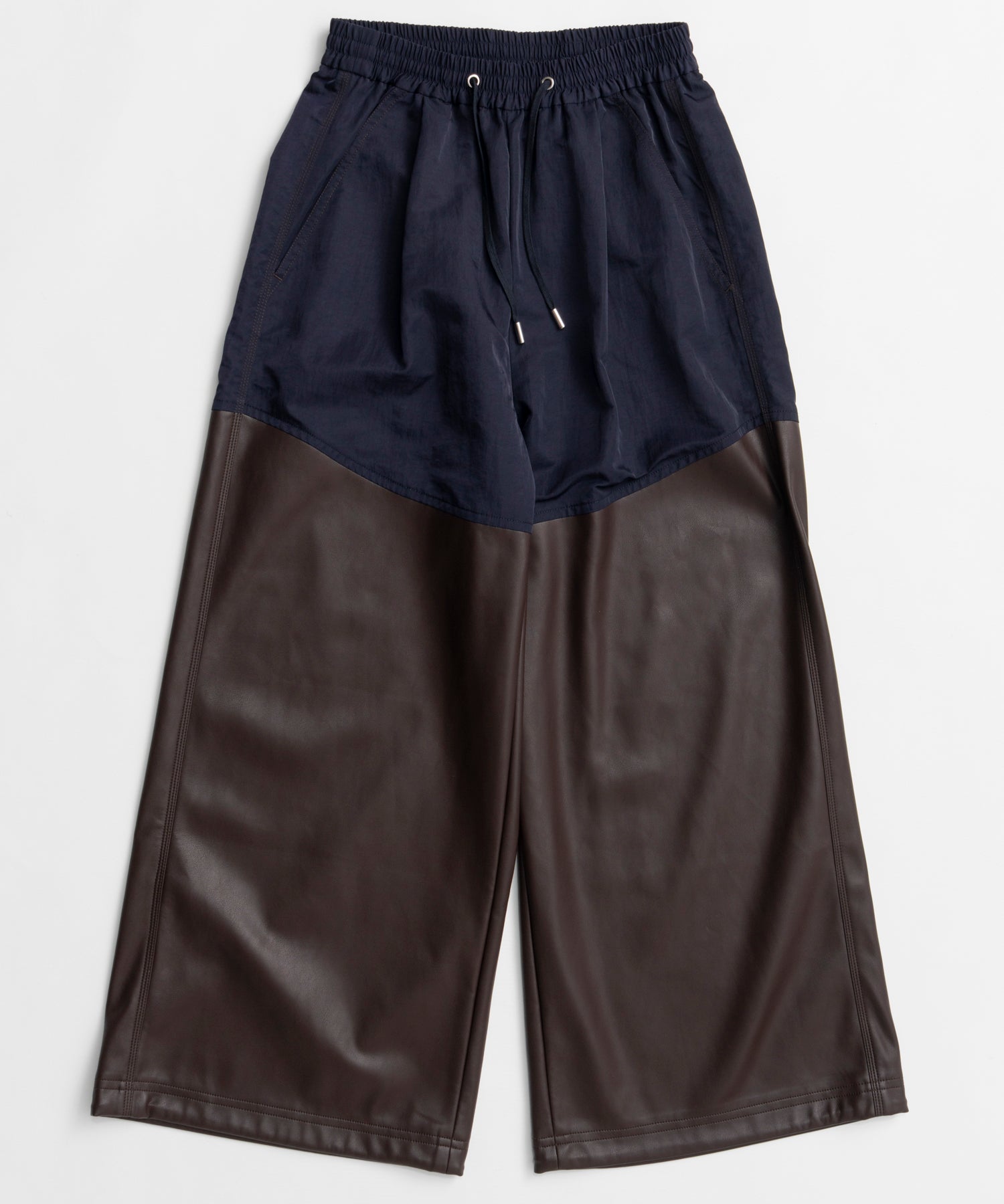 [26WINTER COLLECTION] 纯素皮革对接休闲裤