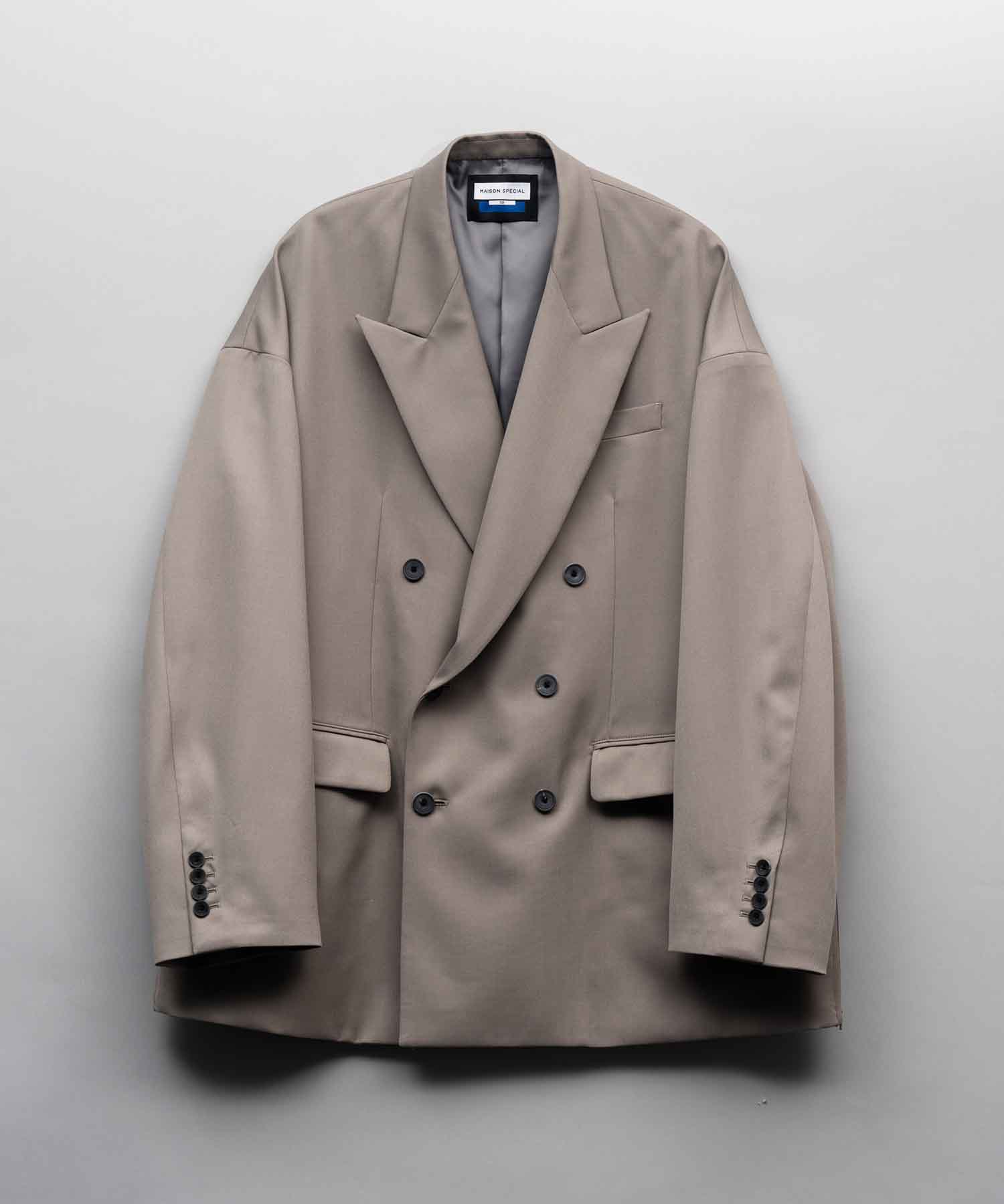 Wool Mix Prime-Over Peaked Lapel Double Tailored Jacket