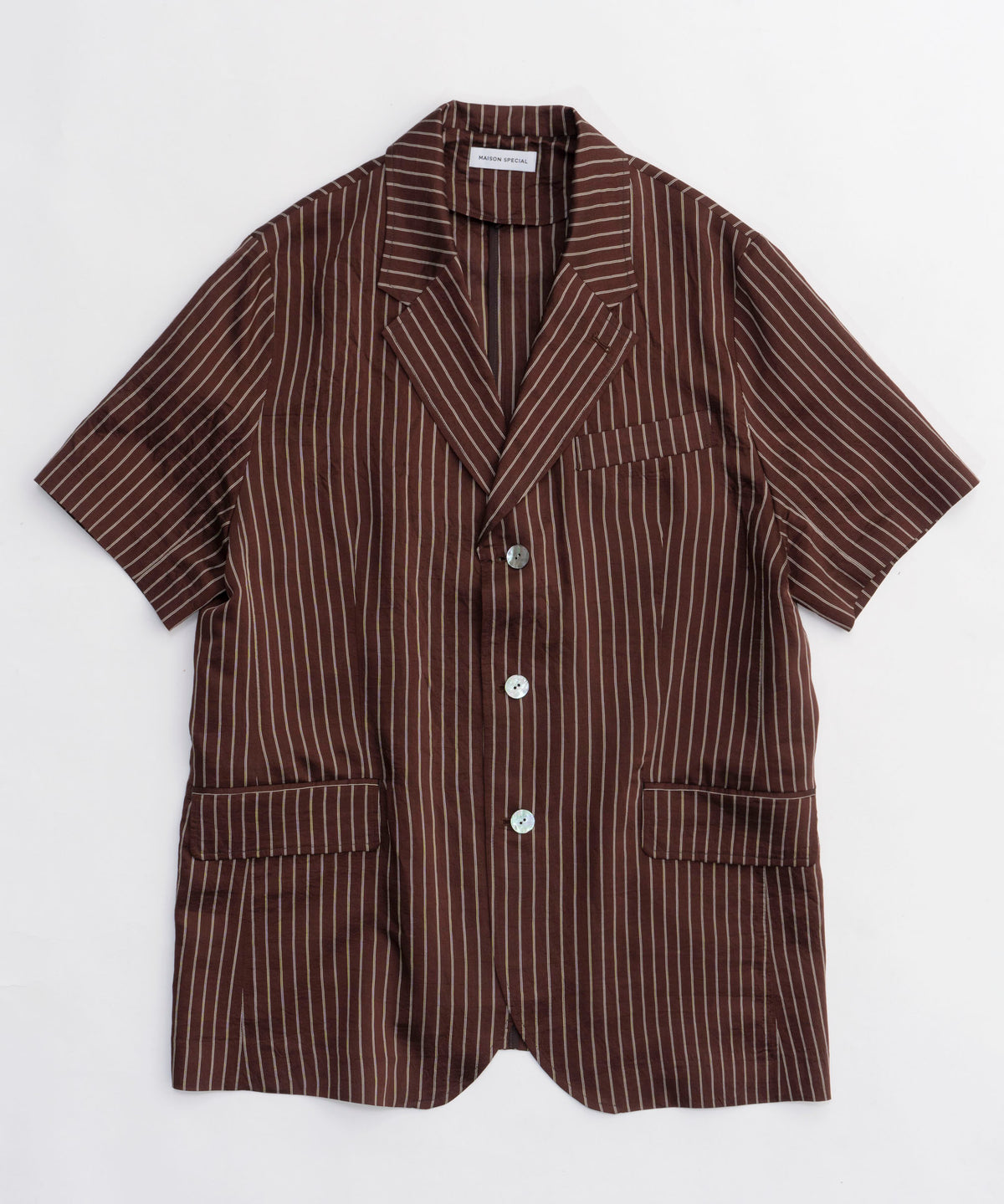 【24SUMMER PRE-ORDER】Silky Stripe Half Sleeve Jacket