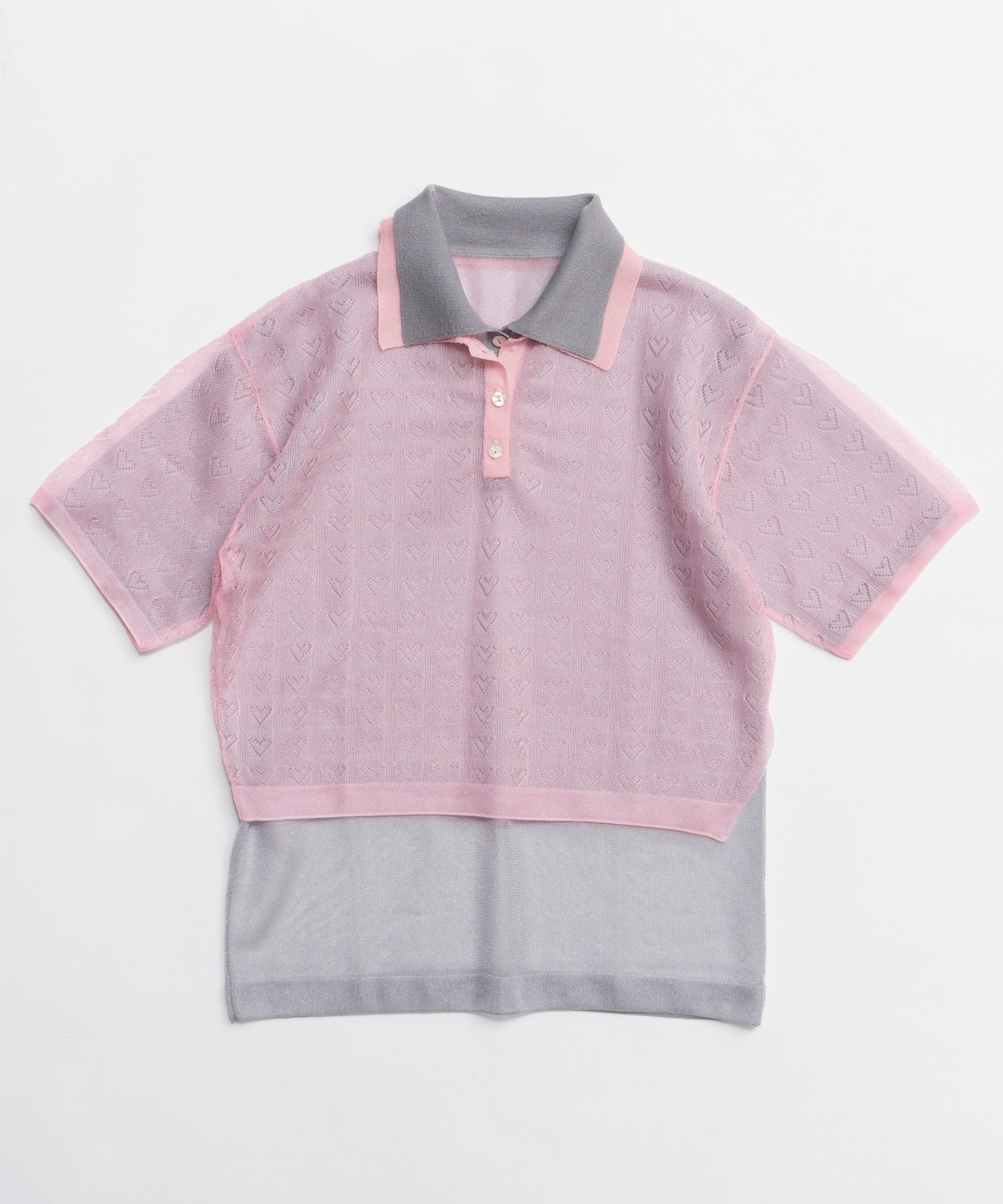 【26SPRING PRE-ORDER】Layered Sheer Knit Polo