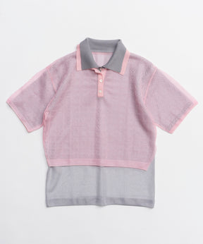【26SPRING PRE-ORDER】Layered Sheer Knit Polo