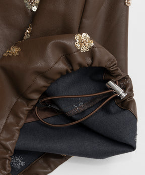【26WINTER COLLECTION】Beads embroidery Leather Pants
