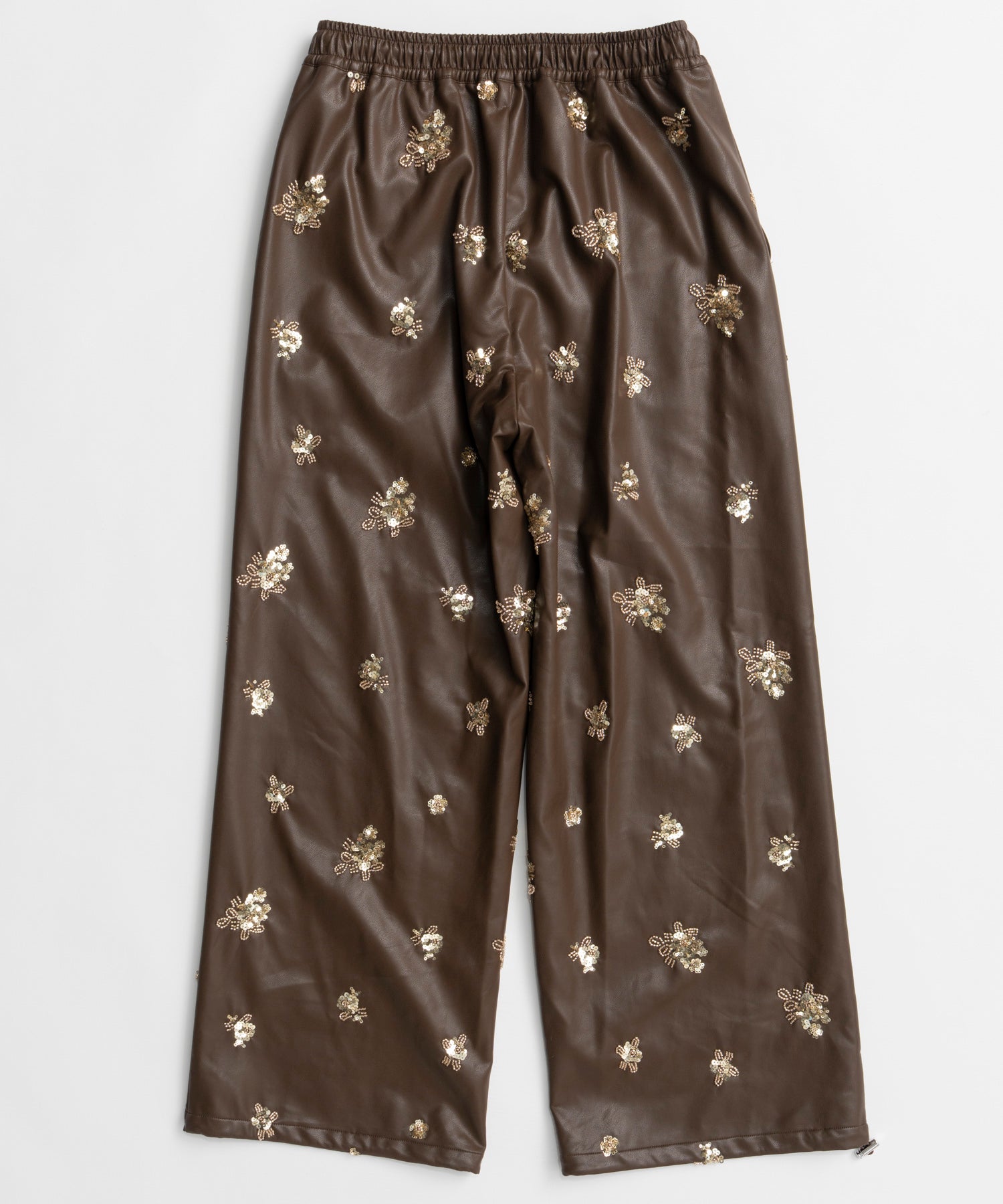 【26WINTER COLLECTION】Beads embroidery Leather Pants
