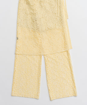 [26SPRING PRE-ORDER] 사이드 개더 랩 레이스 스커트 팬츠