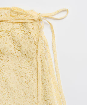 [26SPRING PRE-ORDER] 사이드 개더 랩 레이스 스커트 팬츠