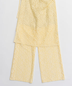 [26SPRING PRE-ORDER] 사이드 개더 랩 레이스 스커트 팬츠