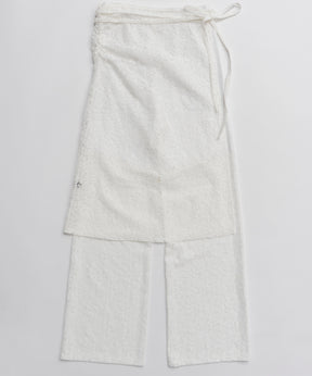 [26SPRING PRE-ORDER] 사이드 개더 랩 레이스 스커트 팬츠