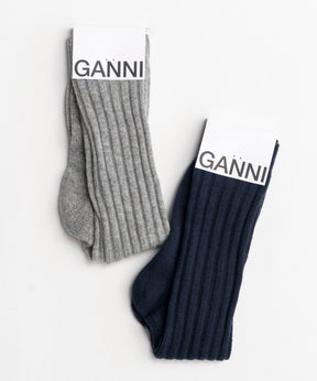 【GANNI】Winter Ribbed Socks