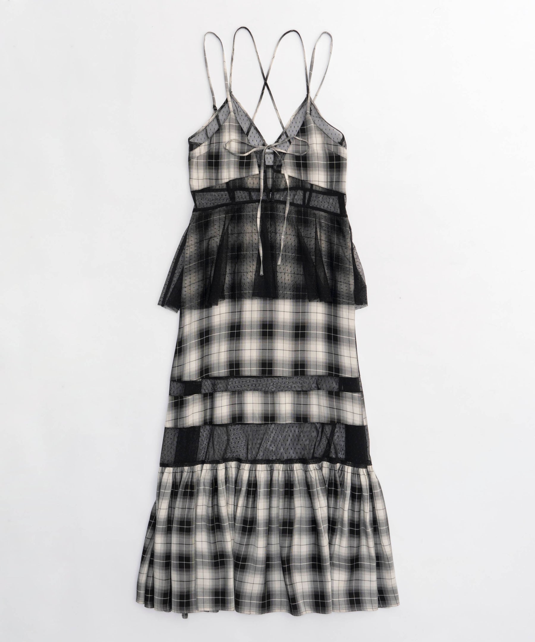 【24SUMMER PRE-ORDER】Check Tulle One-piece Dress