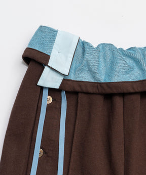 Button Slit Turn-Back Sweat Pants