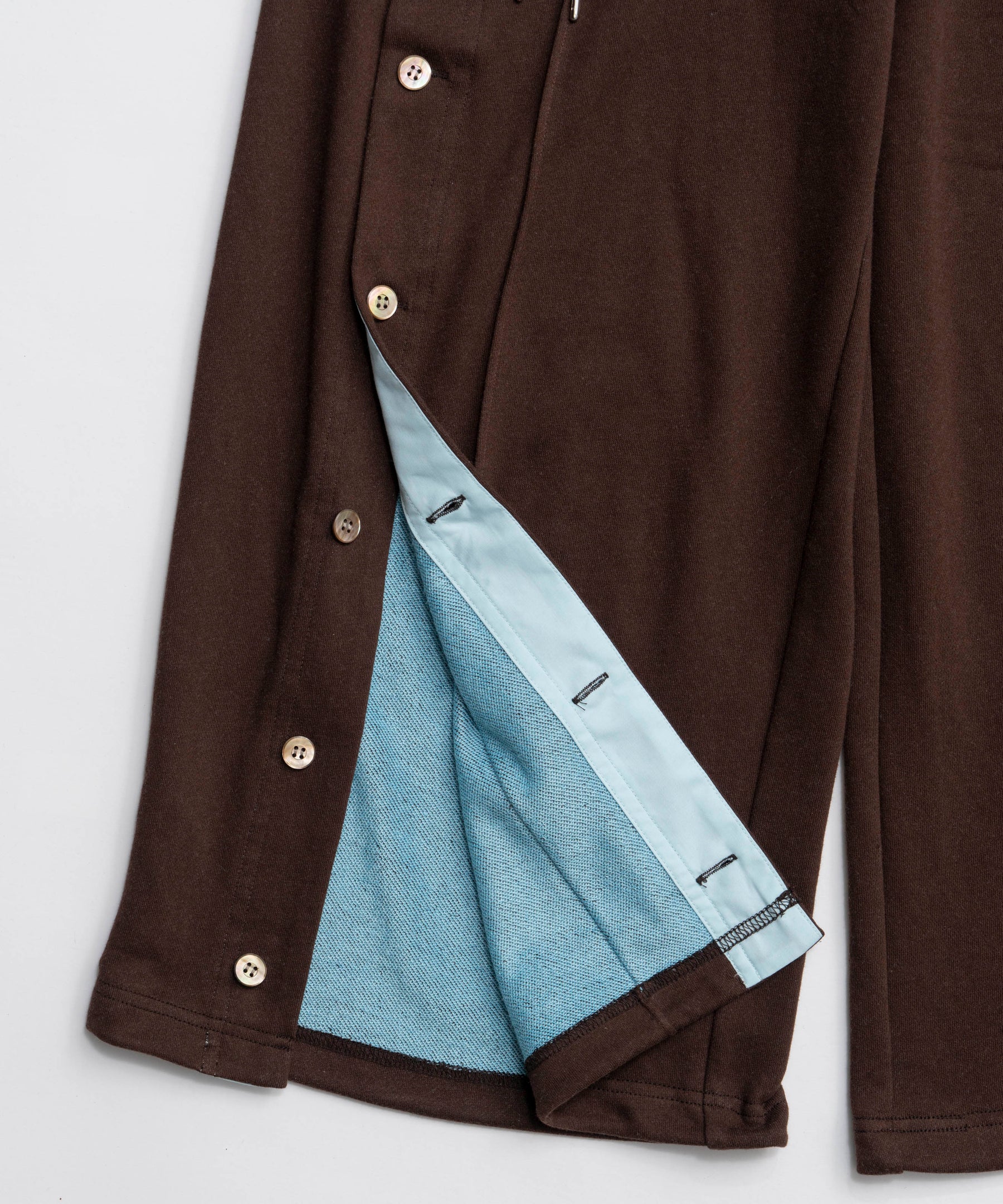 Button Slit Turn-Back Sweat Pants