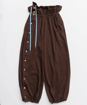 Button Slit Turn-Back Sweat Pants