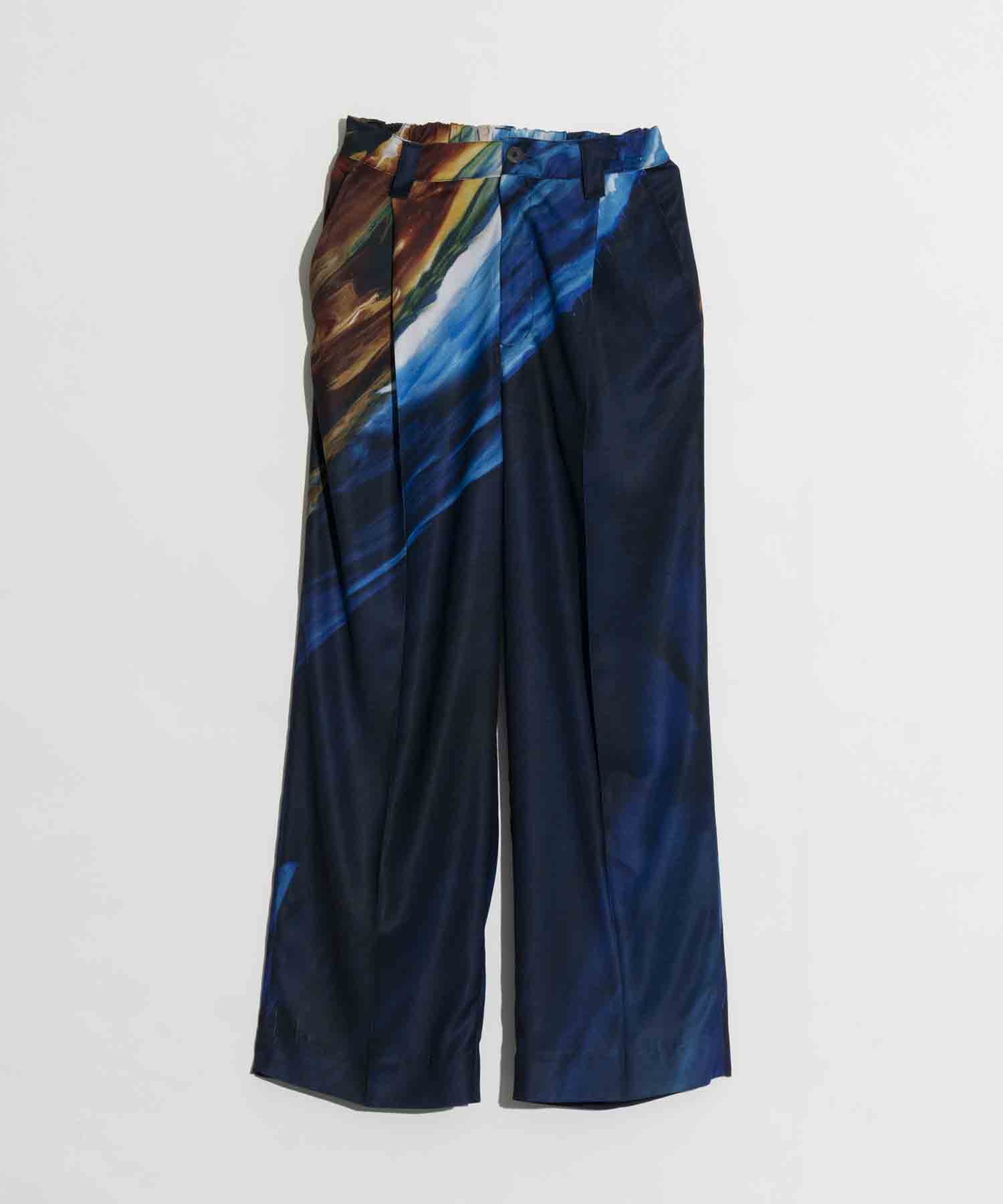 【COLLABORATION ITEM】ideas and PAINTING Abstract One-Tuck Wide Pants
