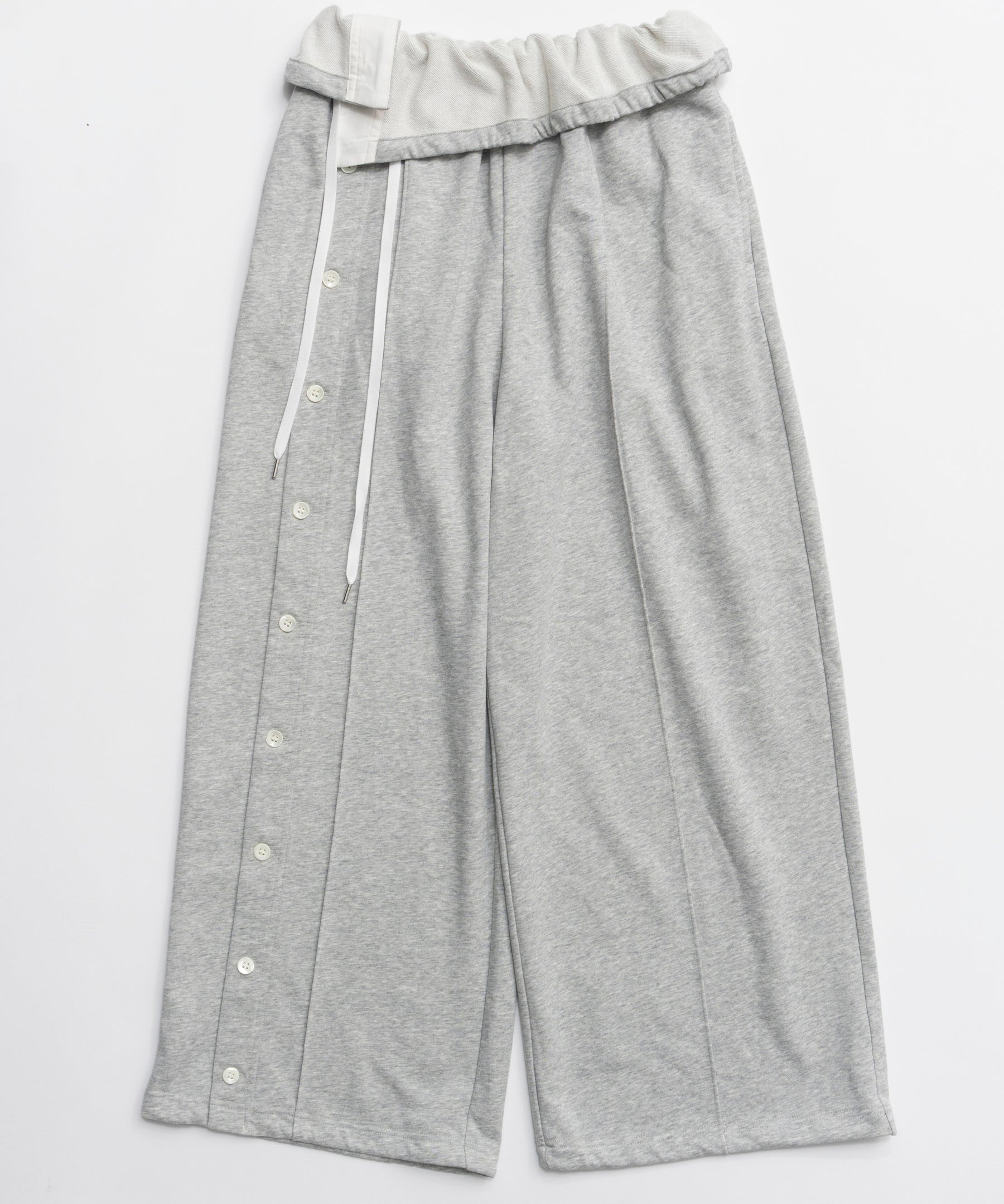 Button Slit Turn-Back Sweat Pants
