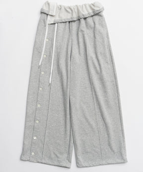 Button Slit Turn-Back Sweat Pants