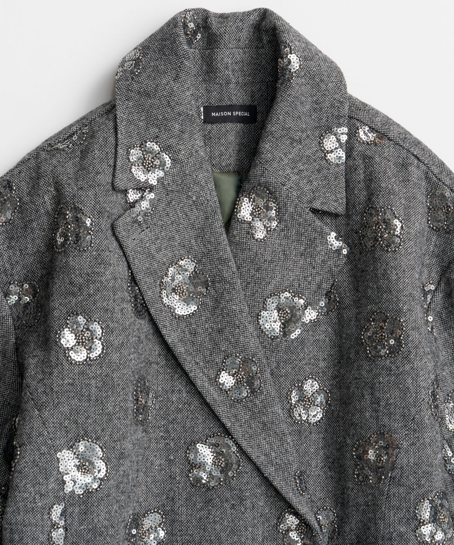 【26WINTER PRE-ORDER】Sequin Embroidered Tweed Midi Coat